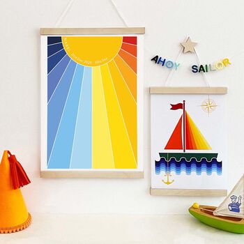 Sailboat Children's Print Personalised Option, 3 of 6