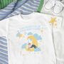 Personalised Moon And Stars Sleeping Baby Boy T Shirt, thumbnail 2 of 4