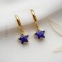 Lapis Lazuli Star Hoop Earrings, thumbnail 1 of 10