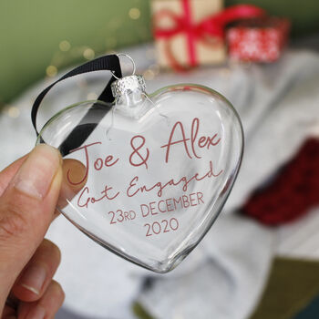 Happy Engagement Glass Bauble Gift, 9 of 11