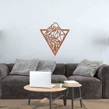 Modern Geometric Mountain And Forest Metal Wall Art, 8 of 12