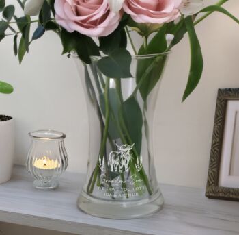 Personalised Highland Cow Vase, 3 of 3