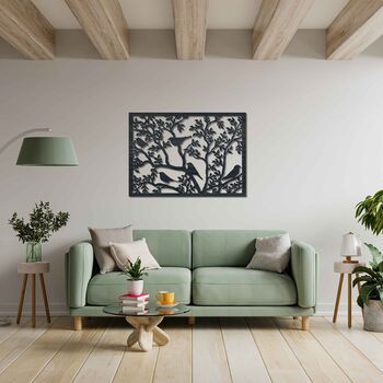 Birds On A Branch Wooden Wall Art Nature Room Decor, 4 of 12