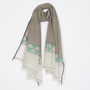 Handwoven Cotton/Wool Scarf With Geometric Border, thumbnail 1 of 8