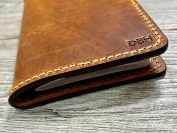 Personalised Leather Passport Holder, Burnt Tan, 3 of 9