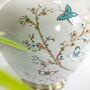 Grey Red Blue Butterfly Pattern Oriental Ceramic Lamp, thumbnail 5 of 10