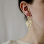 Freshwater Pearl And Fine Brass Drop Earrings, thumbnail 1 of 5