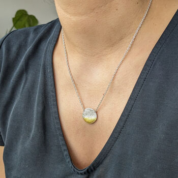 Handmade Silver Gold Round Pendant Necklace, 3 of 9