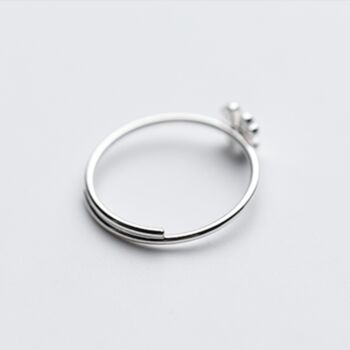 Sterling Silver Four Leaf Clover Adjustable Ring, 2 of 4