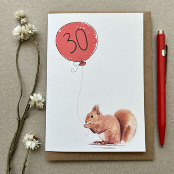Personalised Red Squirrel Birthday Card, 2 of 4