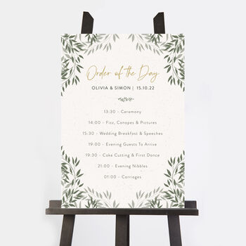 Botanical Wedding Order Of The Day Sign, 2 of 3