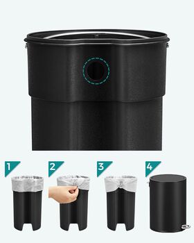 Bathroom Bin With Lid Soft Close Waste Bin, 7 of 10