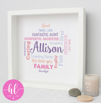 Personalised Birthday Word Art Gift For Girlfriend, 3 of 4