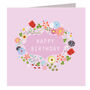Floral Raspberry Pink Birthday Card, thumbnail 2 of 5