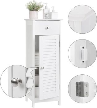 Slim Freestanding Bathroom Storage Cabinet With Drawer, 6 of 11