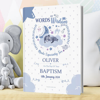 Baptism Gift Personalised Book Of Words Of Wisdom, 9 of 10