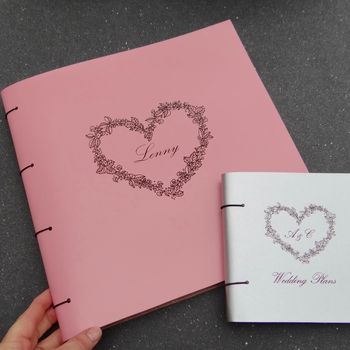 'Love Heart' Personalised Coloured Leather Guest Book, 4 of 9