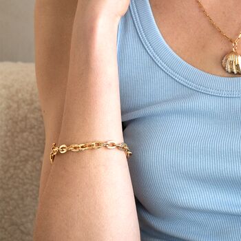 Sunrise Chunky Cable Chain Bracelet With Large Clasp, 3 of 4