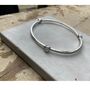 925 Silver Tri Stone Bangle, Moonstone, thumbnail 4 of 4