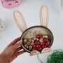 Personalised Wooden Easter Bunny With Gold Foiled Eggs, thumbnail 7 of 12