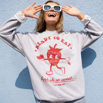 Ready To Eat Strawberry Women's Graphic Sweatshirt, 2 of 4