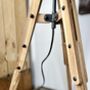 Wooden Tripod Lamp With Linen Shade, thumbnail 5 of 5