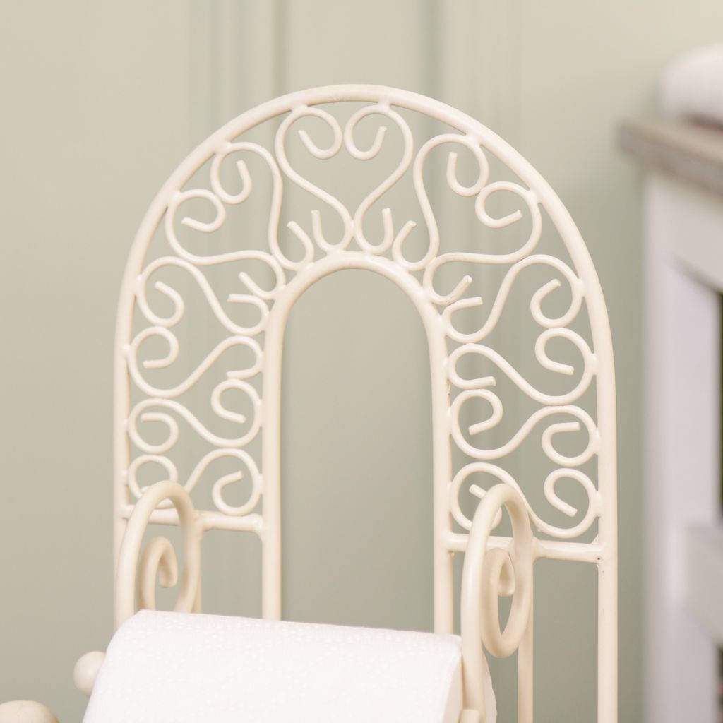 Antique Cream Standing Toilet Roll Holder By Dibor