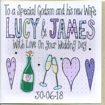 Personalised Goddaughter Or Godson Wedding Card, 2 of 2