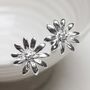 Sterling Silver Polished Daisy Stud Earrings, thumbnail 1 of 8