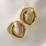 18k Gold Organic Hoop Earrings, thumbnail 1 of 3