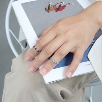 Sterling Silver Vintage Design Adjustable Rings, 3 of 6