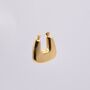 Triangle Chunky 18 K Gold Plated Hoop Earrings, thumbnail 3 of 4