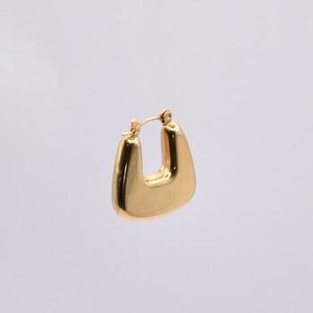 Triangle Chunky 18 K Gold Plated Hoop Earrings, 3 of 4