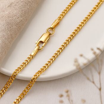 9ct Yellow Gold Heavy Diamond Cut Curb Chain – 16in To 22in, 5 of 10