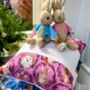 Pink Woodland Creatures Name Cushion, thumbnail 2 of 6