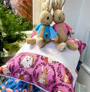 Pink Woodland Creatures Name Cushion, 2 of 6