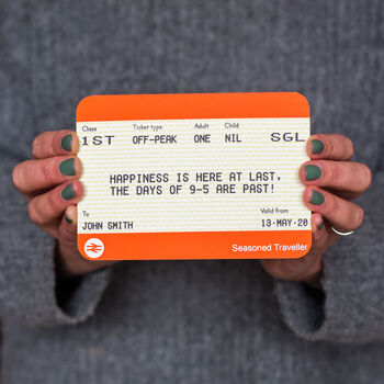 Personalised Train Ticket Retirement Card, 3 of 4