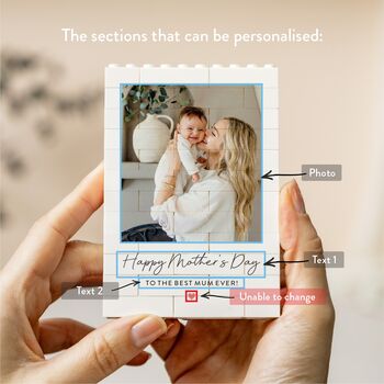 Personalised Photo Block Keepsake, Happy Mother's Day Gift For New Mums And First Mother's Day, 4 of 12