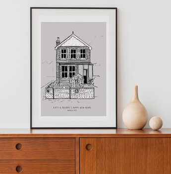 Framed And Personalised House Illustration, 2 of 6