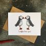 Puffin Love Romantic Christmas Or Anniversary Card, thumbnail 3 of 5