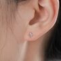 Ninja Shuriken Star Stud Earrings In Sterling Silver, thumbnail 3 of 11
