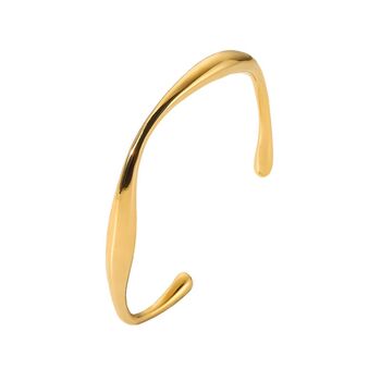 Misshape C Shaped Curve Bangle In Gold, 3 of 4