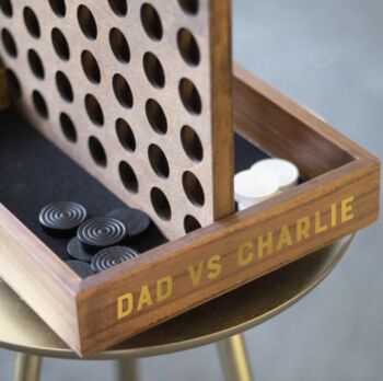 Luxury Personalised Wooden Four In A Row, 2 of 8