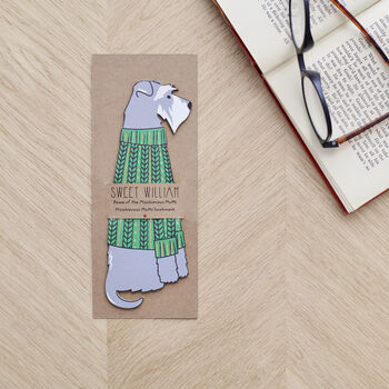 Schnauzer Dog Bookmark Personalised Option, 2 of 10