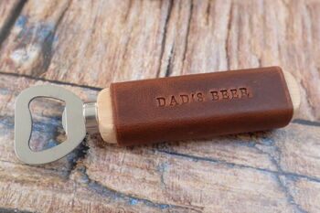 Leather Wrapped Bottle Opener Groomsmen Gift, 5 of 5