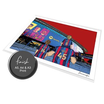 Fc Barcelona Personalised Football Gift, Print Or Card, 9 of 10