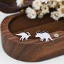 Sterling Silver Mismatched Parasaurolophus And Triceratops Dinosaur Stud Earrings, thumbnail 3 of 11