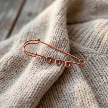 Handmade Copper Safety Pin Brooch, 8 of 11