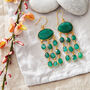 Emerald Gold Plated Silver Jellyfish Earrings, thumbnail 2 of 10