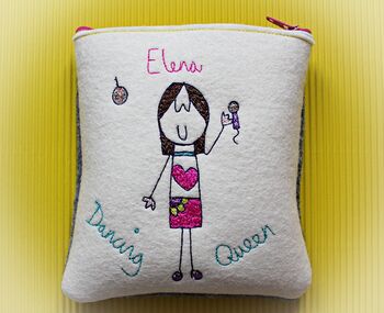 Personalised Embroidered Dancing Queen Purse, 11 of 12